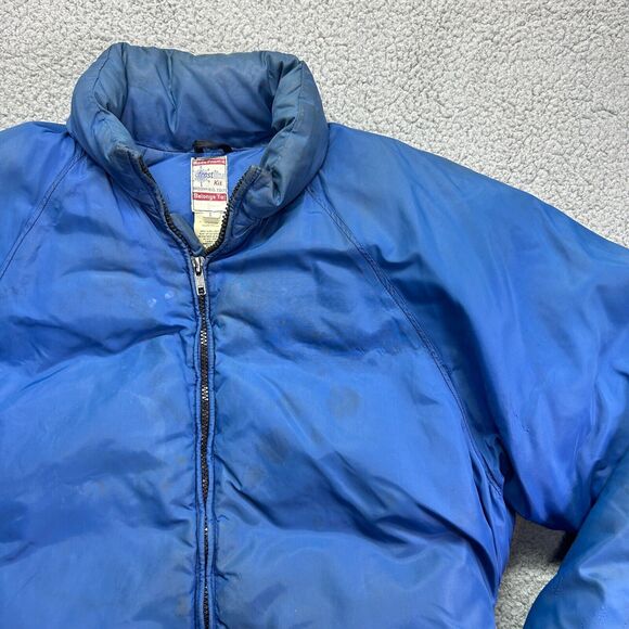 VTG Frostline Kit Jacket Womens Large Blue Belted Down Puffer Insulated Full Zip - Picture 3 of 14
